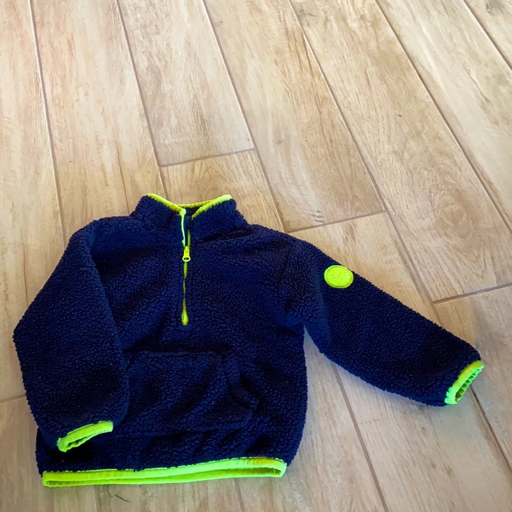 Gap Navy Blue Neon Yellow 3T Fleece Sweatshirt